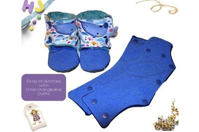 Click to order custom made Stay on Booties with Interchangeable Cuffs